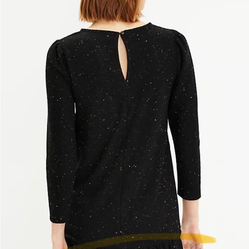 Loft Womens Size M sweater dress Speckled Knit Flounce - Picture 2 of 6